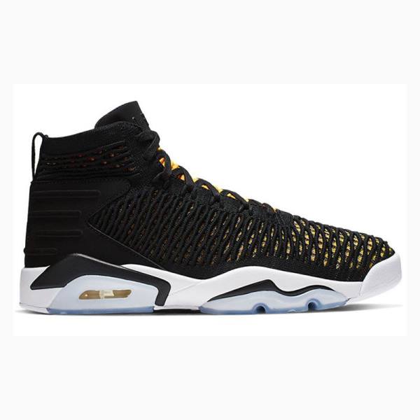 Black / Yellow Nike Flyknit Elevation 23 Basketball Shoes Men's Air Jordan | JD-473CG