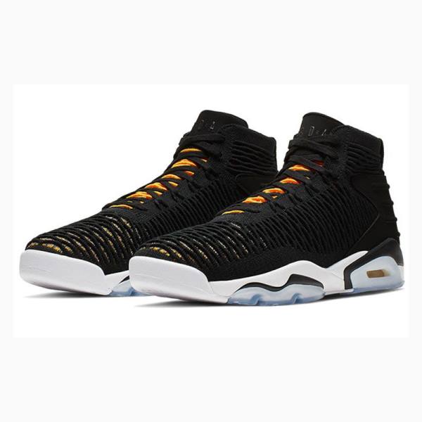 Black / Yellow Nike Flyknit Elevation 23 Basketball Shoes Men's Air Jordan | JD-473CG