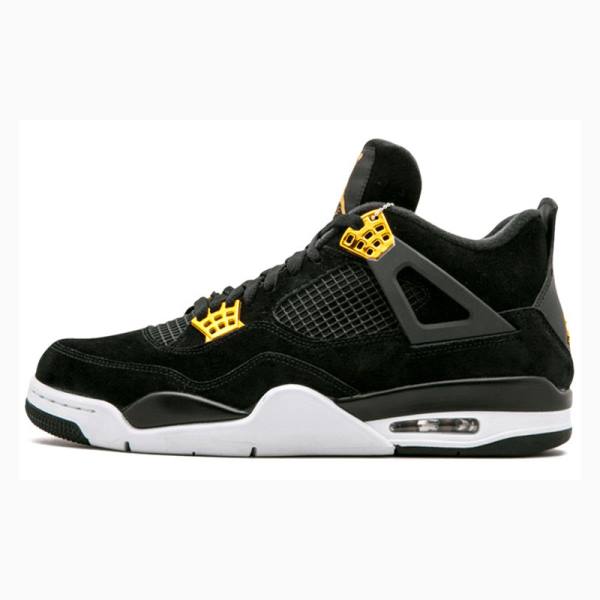 Black / Yellow Nike Retro Royalty Basketball Shoes Men's Air Jordan 4 | JD-743OG