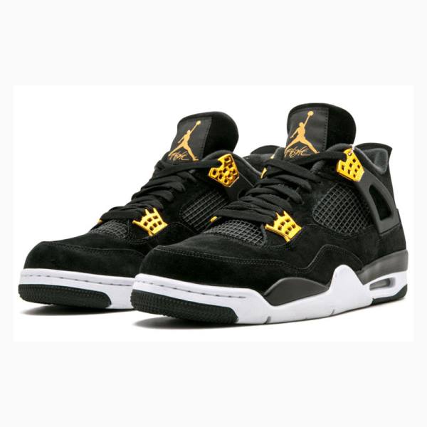 Black / Yellow Nike Retro Royalty Basketball Shoes Men's Air Jordan 4 | JD-743OG