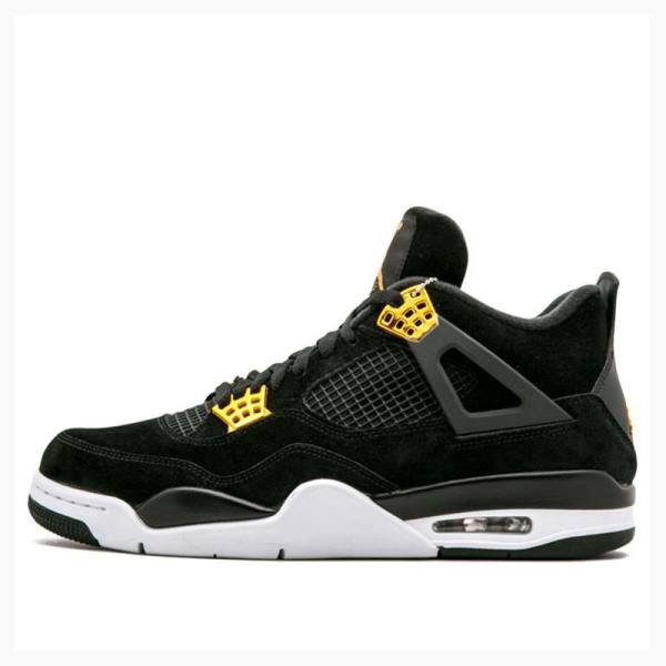 Black / Yellow Nike Retro Royalty Basketball Shoes Men\'s Air Jordan 4 | JD-743OG