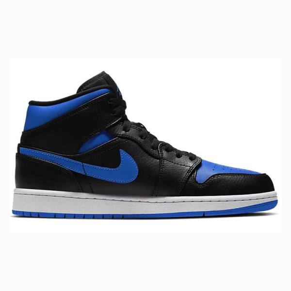 Blue / Black Nike Mid Hyper Royal Basketball Shoes Men's Air Jordan 1 | JD-146KJ