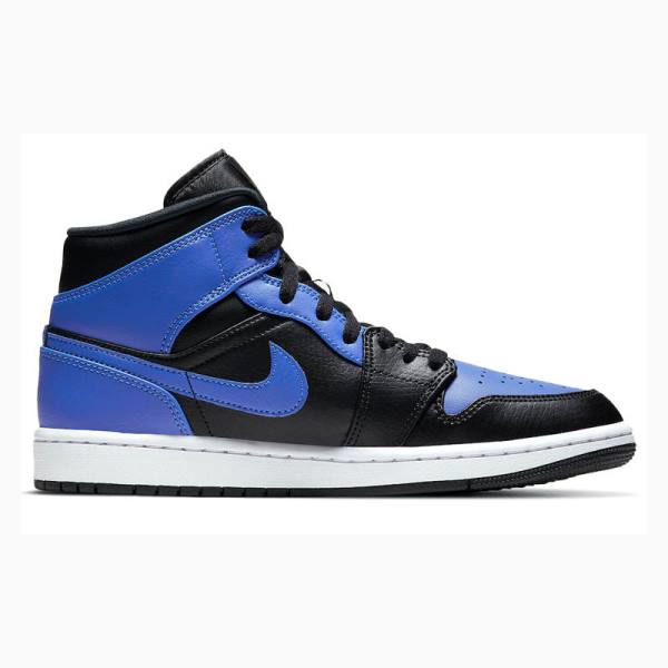 Blue / Black Nike Mid Hyper Royal Basketball Shoes Men's Air Jordan 1 | JD-241RV