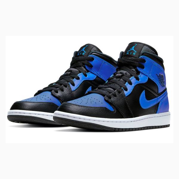 Blue / Black Nike Mid Hyper Royal Basketball Shoes Men's Air Jordan 1 | JD-241RV