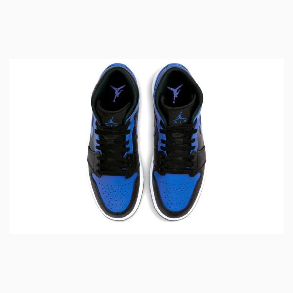 Blue / Black Nike Mid Hyper Royal Basketball Shoes Men's Air Jordan 1 | JD-241RV