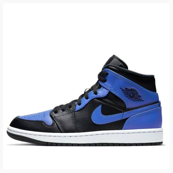 Blue / Black Nike Mid Hyper Royal Basketball Shoes Men\'s Air Jordan 1 | JD-241RV