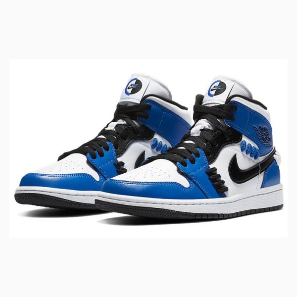 Blue / Black Nike Mid SE Sisterhood Basketball Shoes Women's Air Jordan 1 | JD-163AO