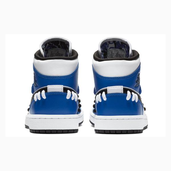 Blue / Black Nike Mid SE Sisterhood Basketball Shoes Women's Air Jordan 1 | JD-163AO