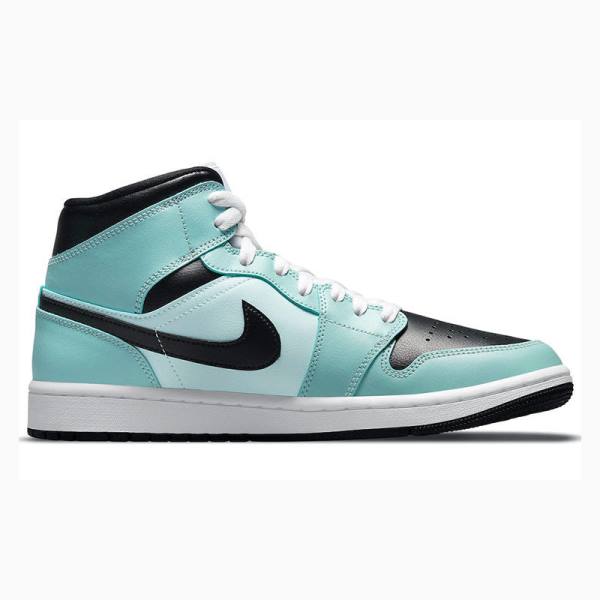 Blue / Black Nike Mid Teal Tint Basketball Shoes Women's Air Jordan 1 | JD-281VW