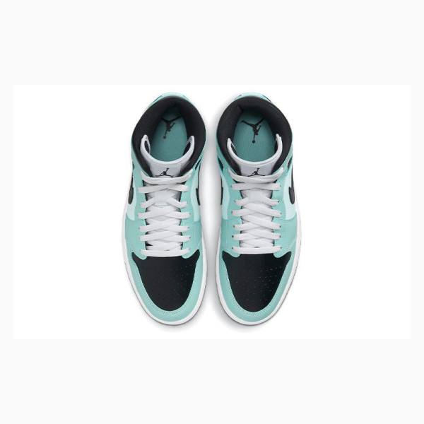 Blue / Black Nike Mid Teal Tint Basketball Shoes Women's Air Jordan 1 | JD-281VW