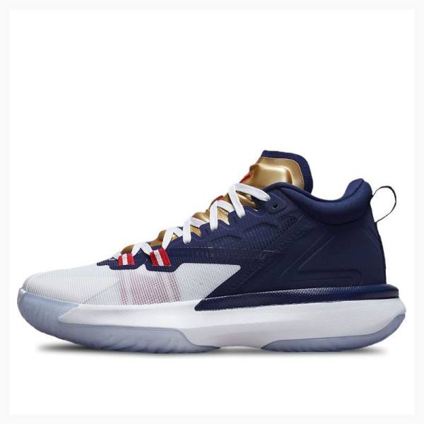 Blue / Gold / Red Nike Zion 1 PF USA Basketball Shoes Men\'s Air Jordan | JD-407OR