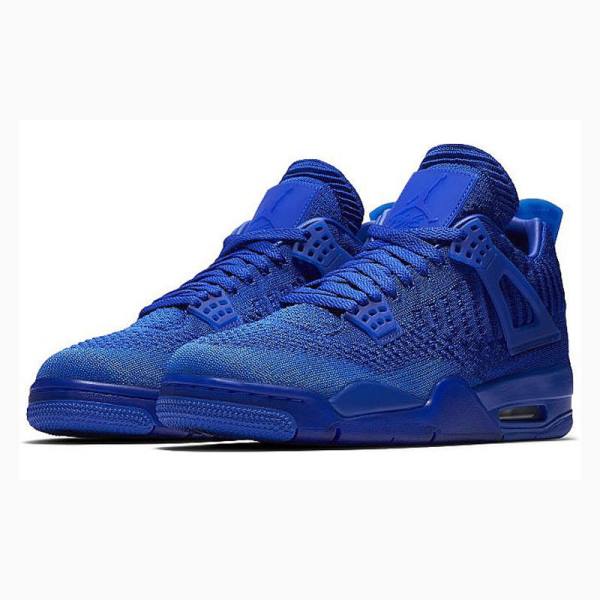 Blue Nike Flyknit Hyper Royal Basketball Shoes Men's Air Jordan 4 | JD-629YX