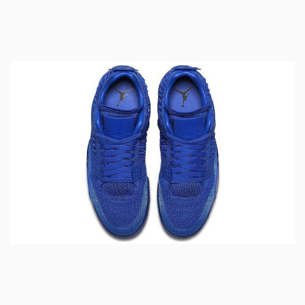 Blue Nike Flyknit Hyper Royal Basketball Shoes Men's Air Jordan 4 | JD-629YX