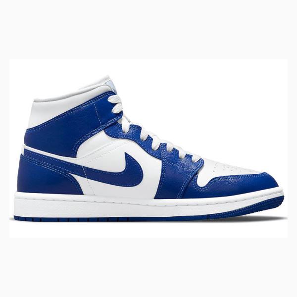 Blue Nike Mid Kentucky Basketball Shoes Women's Air Jordan 1 | JD-054TS