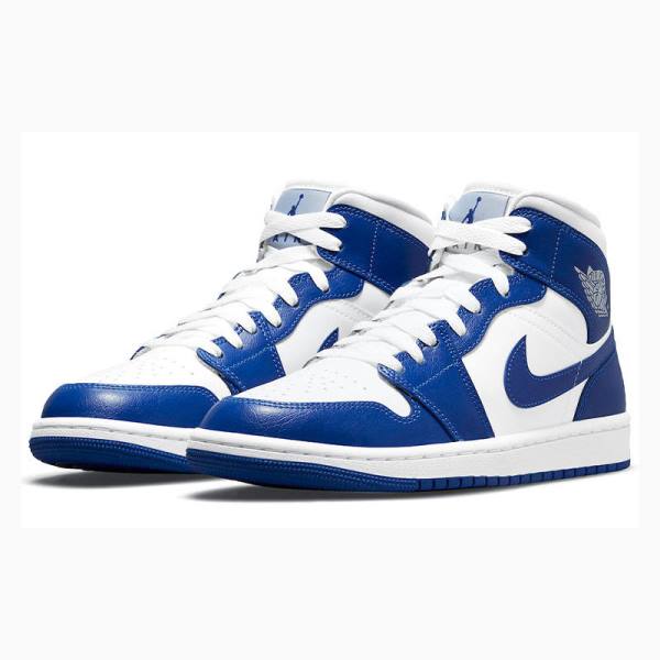 Blue Nike Mid Kentucky Basketball Shoes Women's Air Jordan 1 | JD-054TS