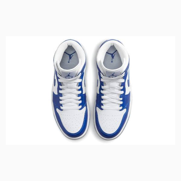 Blue Nike Mid Kentucky Basketball Shoes Women's Air Jordan 1 | JD-054TS