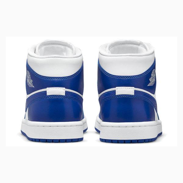 Blue Nike Mid Kentucky Basketball Shoes Women's Air Jordan 1 | JD-054TS