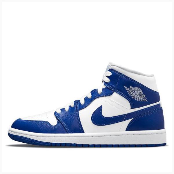 Blue Nike Mid Kentucky Basketball Shoes Women\'s Air Jordan 1 | JD-054TS