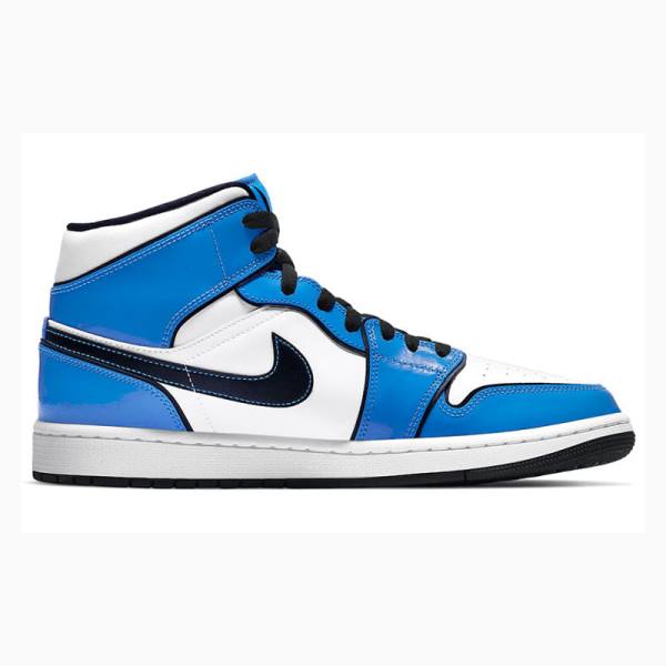 Blue Nike Mid SE Signal Basketball Shoes Men's Air Jordan 1 | JD-043GF