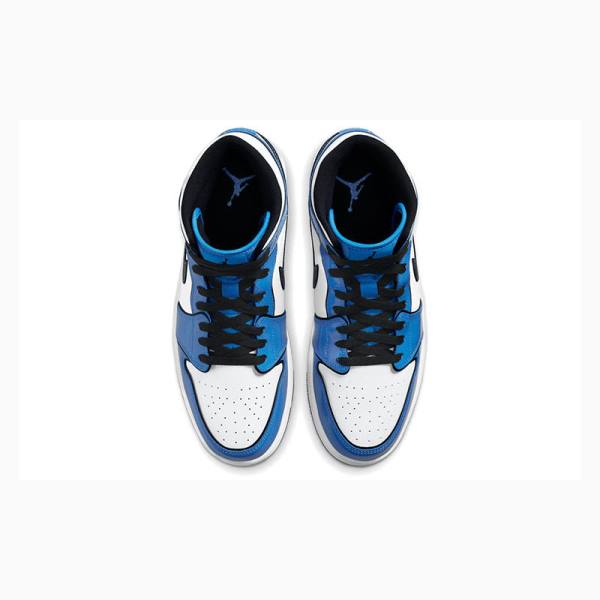 Blue Nike Mid SE Signal Basketball Shoes Men's Air Jordan 1 | JD-043GF