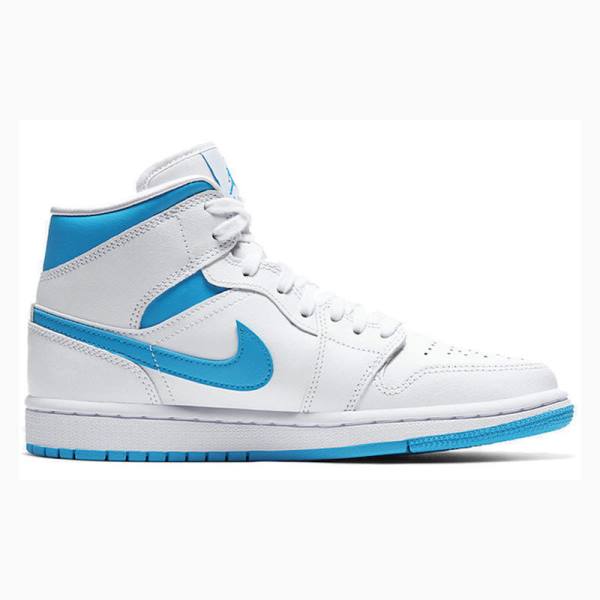 Blue Nike Mid UNC UNC Basketball Shoes Women's Air Jordan 1 | JD-392JE