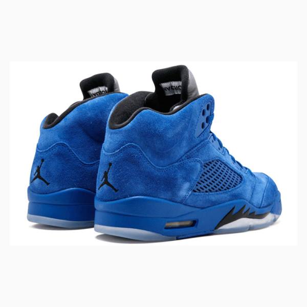 Blue Nike Retro Flight Suit - Suede Basketball Shoes Men's Air Jordan 5 | JD-289CU