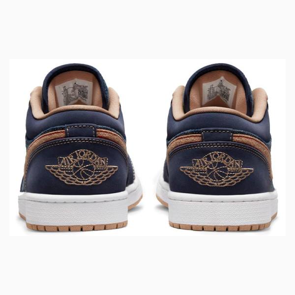 Blue / Orange Nike Low SE Denim Sneakers Men's Air Jordan 1 | JD-965PH