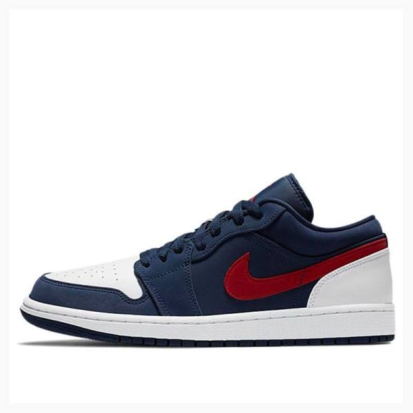 Blue / Red Nike Low USA Sneakers Men\'s Air Jordan 1 | JD-765ZR