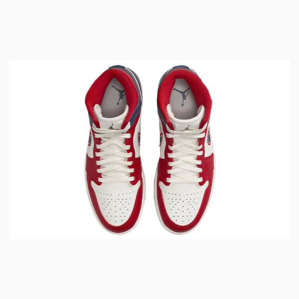 Blue / Red Nike Mid Basketball Shoes Women's Air Jordan 1 | JD-823PM