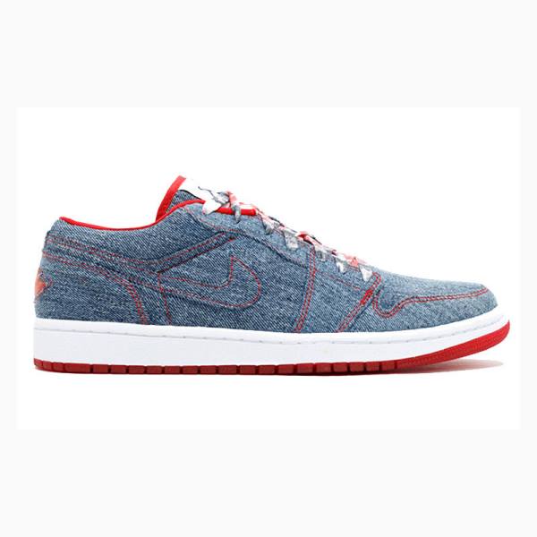 Blue / Red Nike Retro Low Denim Sneakers Women's Air Jordan 1 | JD-235CW