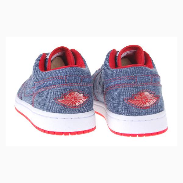 Blue / Red Nike Retro Low Denim Sneakers Women's Air Jordan 1 | JD-235CW