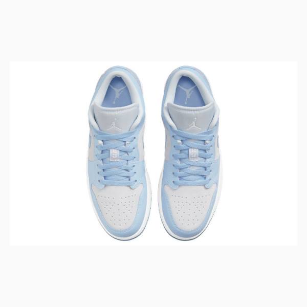 Blue / White Nike Low Football Grey Aluminum Sneakers Women's Air Jordan 1 | JD-714XE