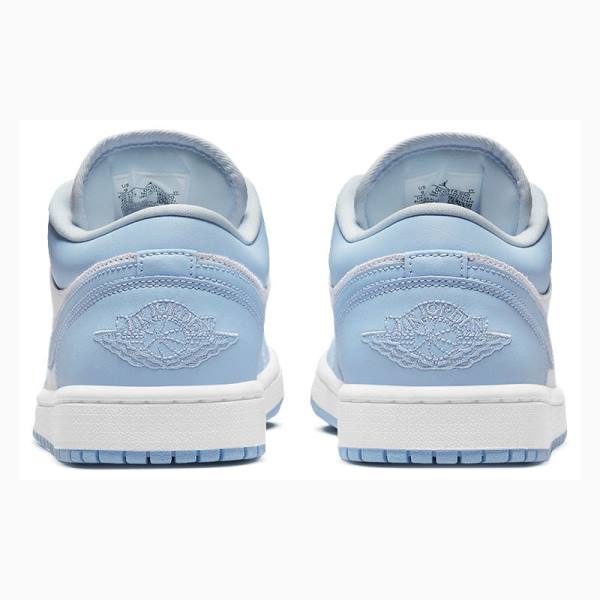 Blue / White Nike Low Football Grey Aluminum Sneakers Women's Air Jordan 1 | JD-714XE