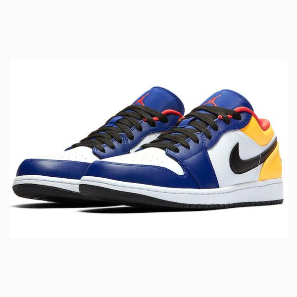 Blue / Yellow Nike Retro Low Sneakers Men's Air Jordan 1 | JD-780WR