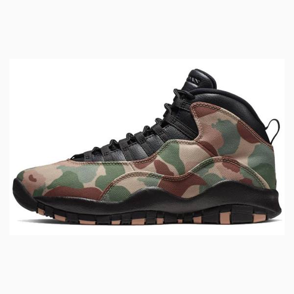 Brown / Green Nike Retro Desert Camo Basketball Shoes Men's Air Jordan 10 | JD-950DN