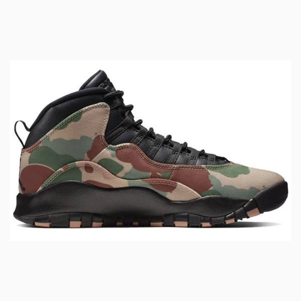 Brown / Green Nike Retro Desert Camo Basketball Shoes Men's Air Jordan 10 | JD-950DN