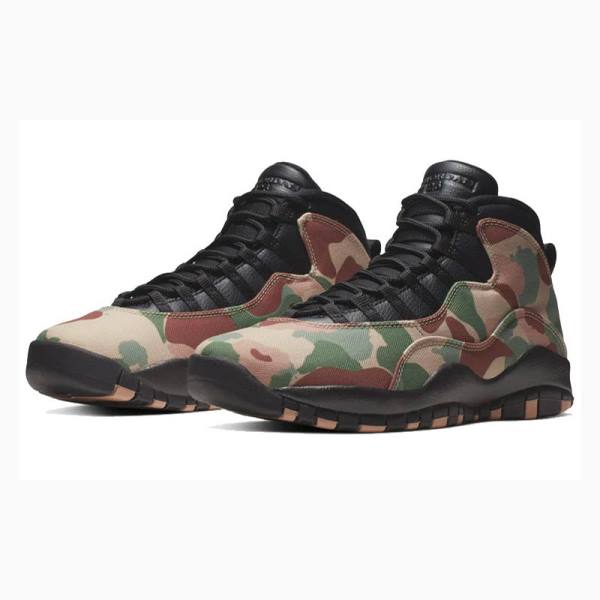 Brown / Green Nike Retro Desert Camo Basketball Shoes Men's Air Jordan 10 | JD-950DN