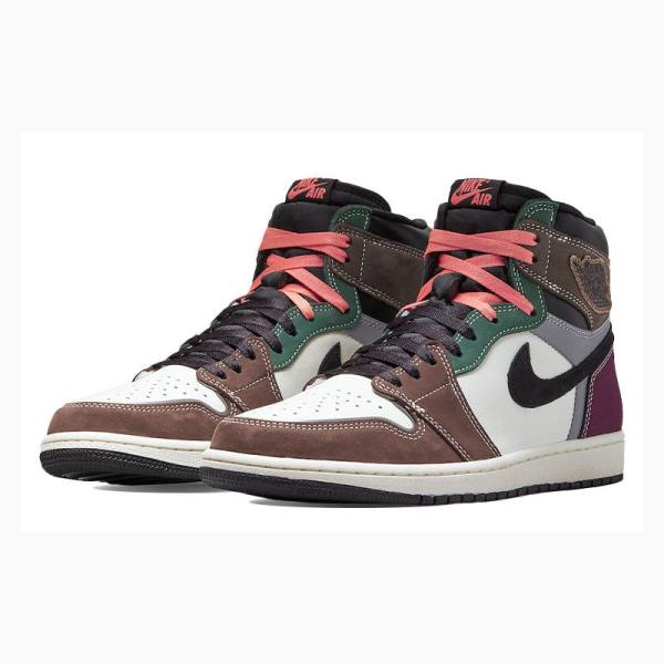 Brown / Green / Orange Nike High OG Hand Crafted Basketball Shoes Men's Air Jordan 1 | JD-813DQ