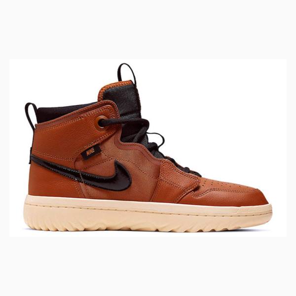 Brown Nike High React Dark Russet Basketball Shoes Men's Air Jordan 1 | JD-176YK