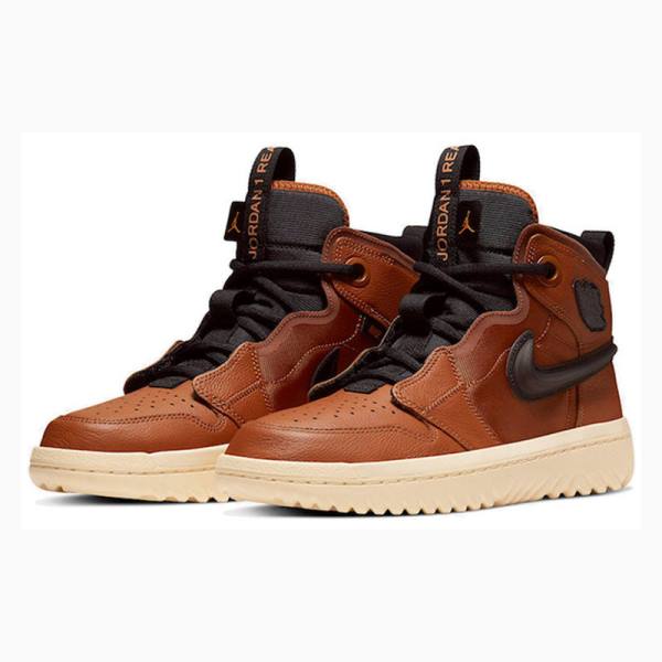 Brown Nike High React Dark Russet Basketball Shoes Men's Air Jordan 1 | JD-176YK