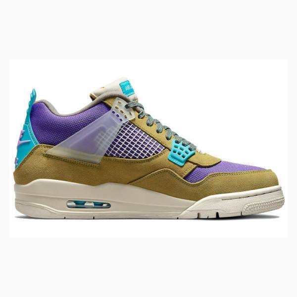 Brown / Purple / Blue Nike X Union LA 'Desert Moss' 30 Basketball Shoes Men's Air Jordan 4 | JD-180MG