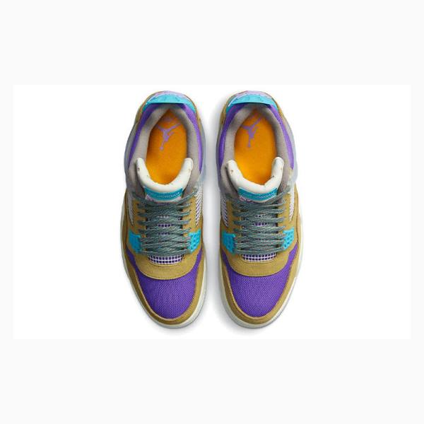 Brown / Purple / Blue Nike X Union LA 'Desert Moss' 30 Basketball Shoes Men's Air Jordan 4 | JD-180MG