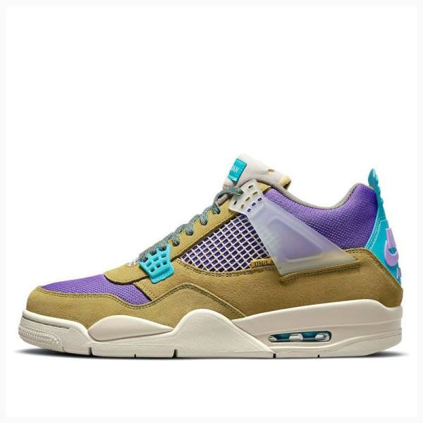 Brown / Purple / Blue Nike X Union LA \'Desert Moss\' 30 Basketball Shoes Men\'s Air Jordan 4 | JD-180MG