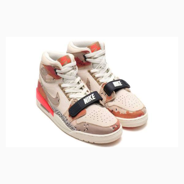 Brown / Red Nike Legacy 312 Sail Desert Camo Infrared Basketball Shoes Men's Air Jordan | JD-451XP