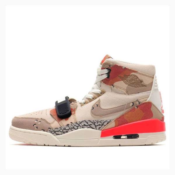 Brown / Red Nike Legacy 312 Sail Desert Camo Infrared Basketball Shoes Men\'s Air Jordan | JD-451XP