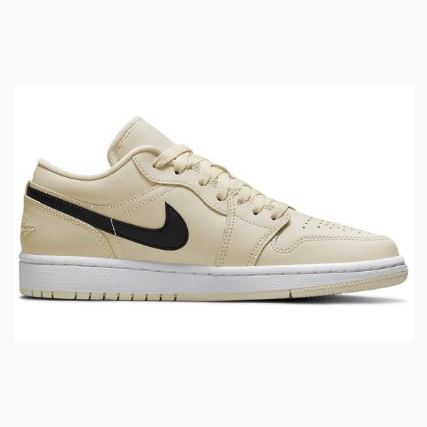 Cream / Black Nike Low Creamy Coconut Milk Sneakers Women's Air Jordan 1 | JD-654HQ