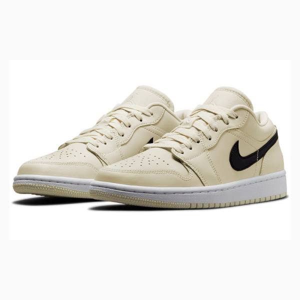 Cream / Black Nike Low Creamy Coconut Milk Sneakers Women's Air Jordan 1 | JD-654HQ