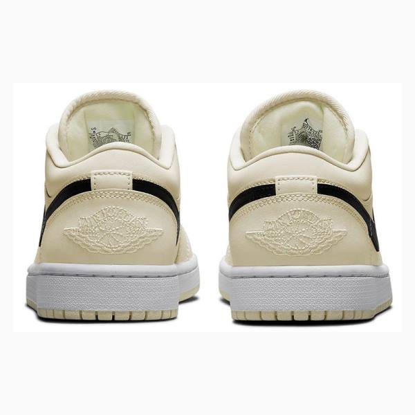 Cream / Black Nike Low Creamy Coconut Milk Sneakers Women's Air Jordan 1 | JD-654HQ