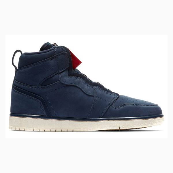 Dark Blue Nike High Zip Basketball Shoes Women's Air Jordan 1 | JD-258MG