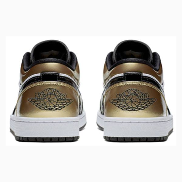 Gold / Black Nike Low Sneakers Men's Air Jordan 1 | JD-129BN